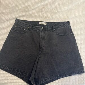 Abercrombie & Fitch Black Jean Shorts Distressed Cut-Off